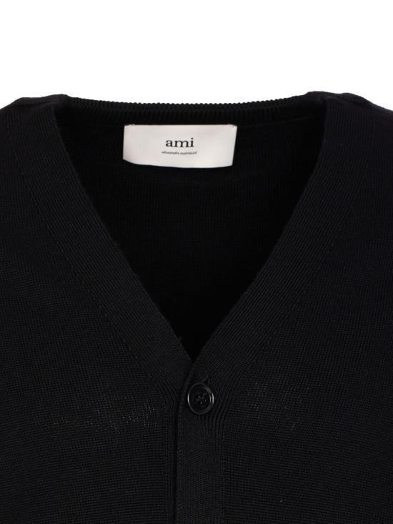 26FW 아미 ADC 울 V넥 가디건 HKC361001 009 BLACK - AMI