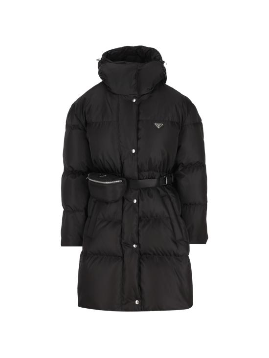 26FW 프라다 리나일론 벨티드 롱 다운 재킷 리나일론 벨티드 롱 다운 재킷 29Y395OOO1WQ8 F0002 BLACK