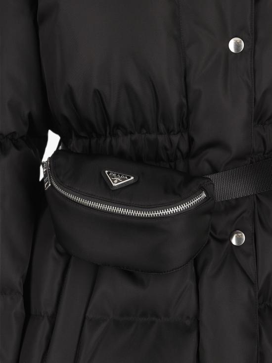 26FW 프라다 리나일론 벨티드 롱 다운 재킷 리나일론 벨티드 롱 다운 재킷 29Y395OOO1WQ8 F0002 BLACK - PRADA