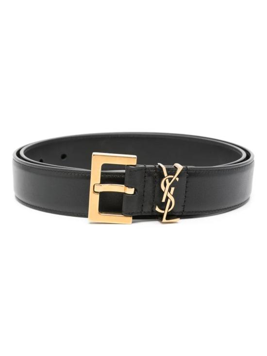 26FW 생로랑 카산드라 벨트 스퀘어 버클 스무스 레더 634437BOO0W 1000 BLACK