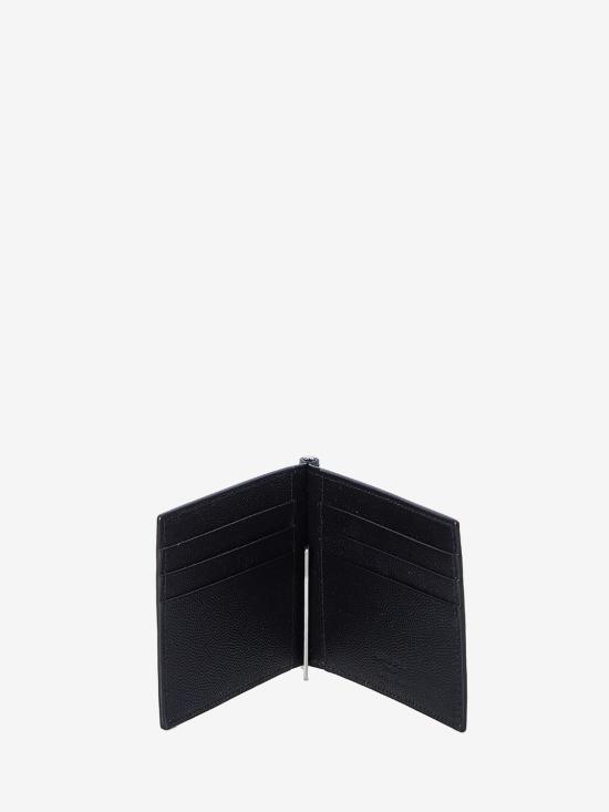 26FW 생로랑 그랑 드 뿌드르 엠보스드 레더 빌 클립 지갑 378005BTY0N 1000 BLACK - SAINT LAURENT
