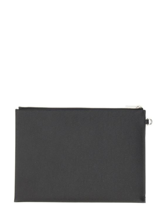 26FW 생로랑 엠보스 레더 파리 지퍼 태블릿 홀더 683865BTY0N 1000 BLACK - SAINT LAURENT