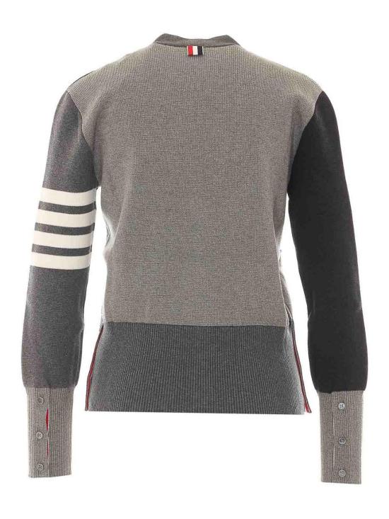 26FW 톰브라운 펀믹스 밀라노 스티치 4바 코튼 가디건 FKC207F00219982 GREY - THOM BROWNE