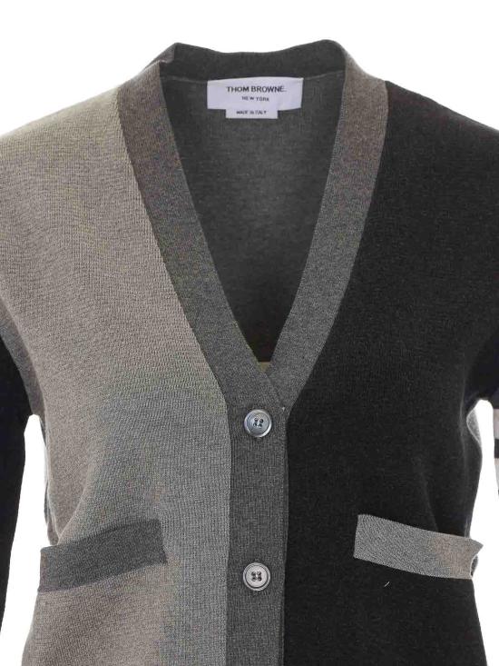 26FW 톰브라운 펀믹스 밀라노 스티치 4바 코튼 가디건 FKC207F00219982 GREY - THOM BROWNE