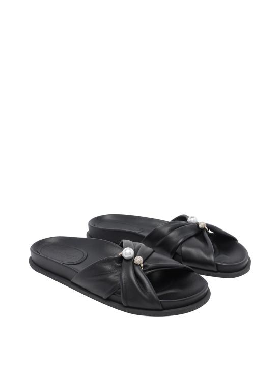 26FW 지미추 뮬/슬리퍼 RAFIFLATGVRBLACK - JIMMY CHOO