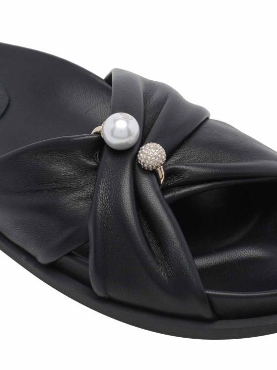 26FW 지미추 뮬/슬리퍼 RAFIFLATGVRBLACK - JIMMY CHOO