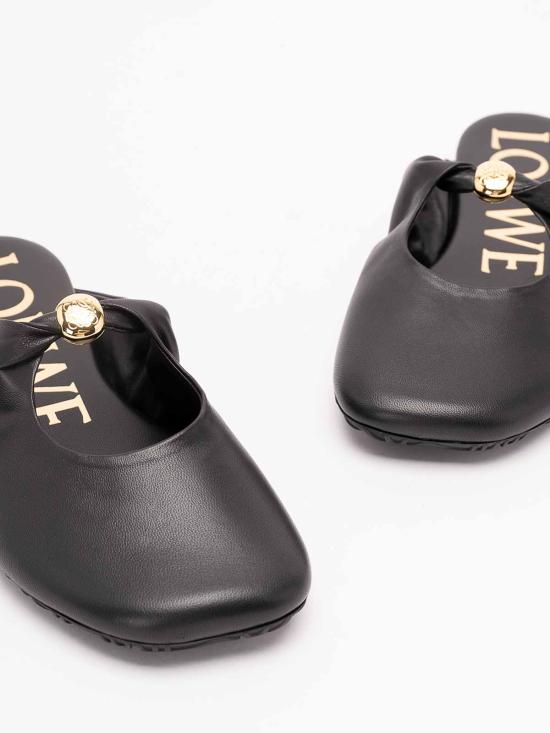 26FW 로에베 페블 소프트 나파 램스킨 뮬 페블 소프트 나파 램스킨 뮬 L616465X861100 BLACK - LOEWE