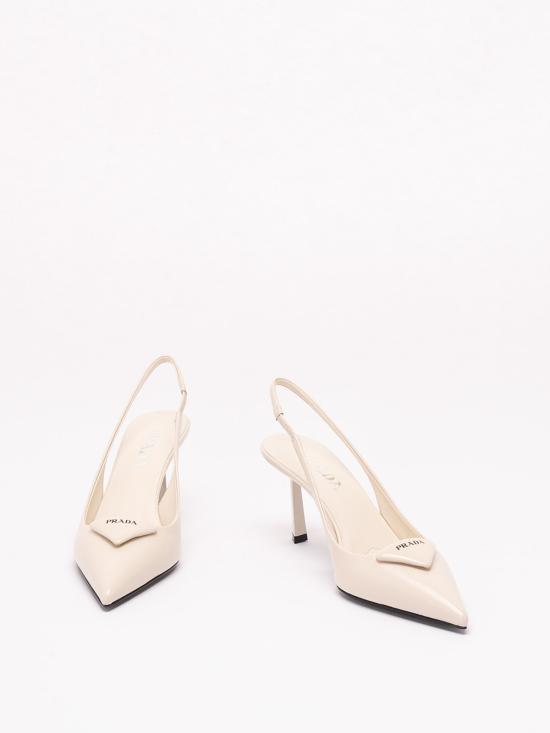 26FW 프라다 레더 슬링백 펌프 1I901M3A9SFDD75F0304 CREAM - PRADA
