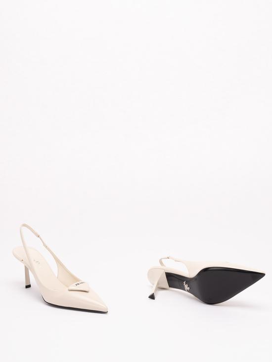 26FW 프라다 레더 슬링백 펌프 1I901M3A9SFDD75F0304 CREAM - PRADA