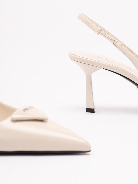 26FW 프라다 레더 슬링백 펌프 1I901M3A9SFDD75F0304 CREAM - PRADA