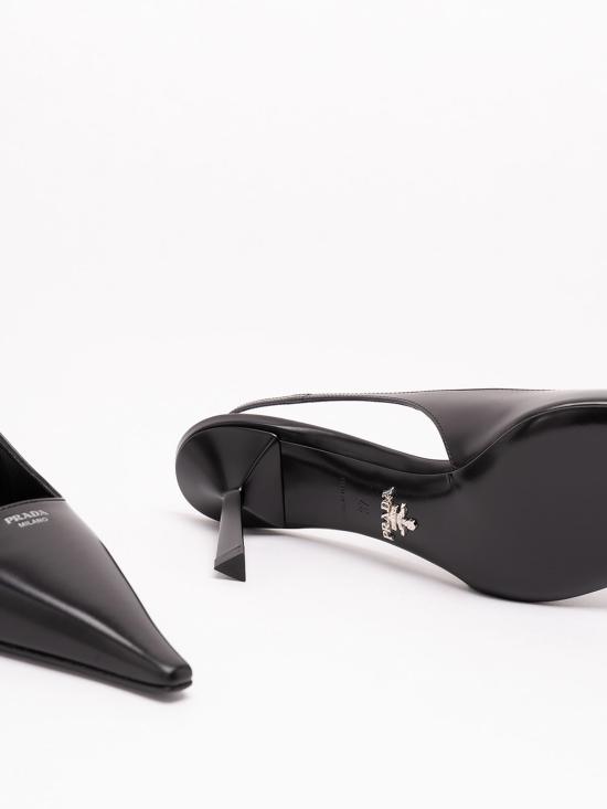 26FW 프라다 브러시드 가죽 슬링백 펌프스 1I673O055F075F0002 BLACK - PRADA