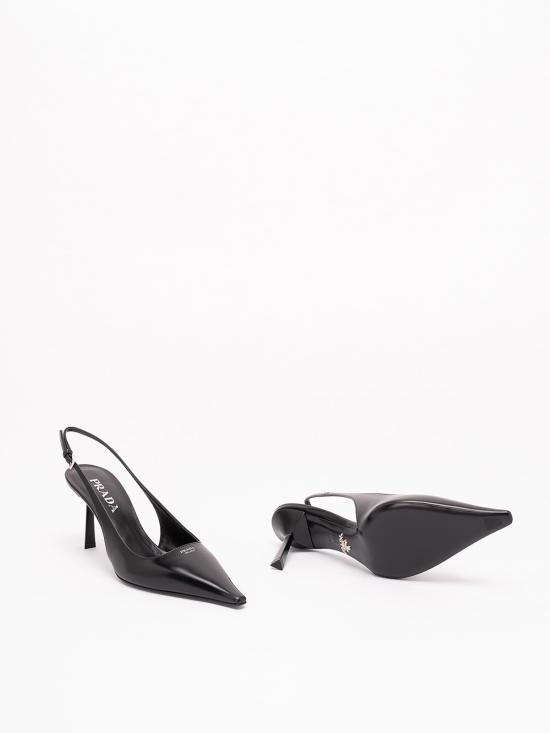 26FW 프라다 브러시드 가죽 슬링백 펌프스 1I673O055F075F0002 BLACK - PRADA