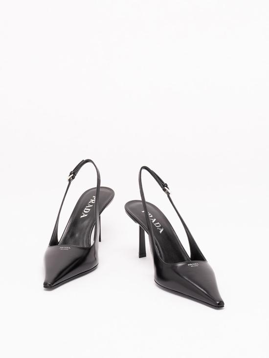 26FW 프라다 브러시드 가죽 슬링백 펌프스 1I673O055F075F0002 BLACK - PRADA