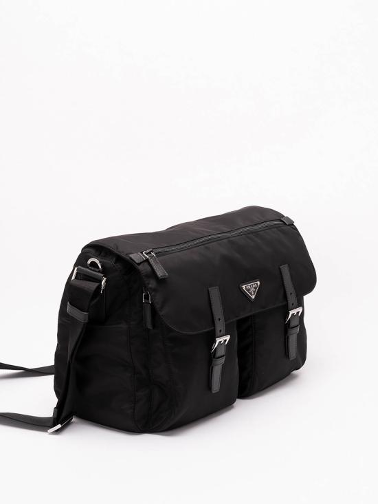26FW 프라다 리나일론 카프스킨 가죽 메신저백 2VD0722C26VDMOF0002 BLACK - PRADA