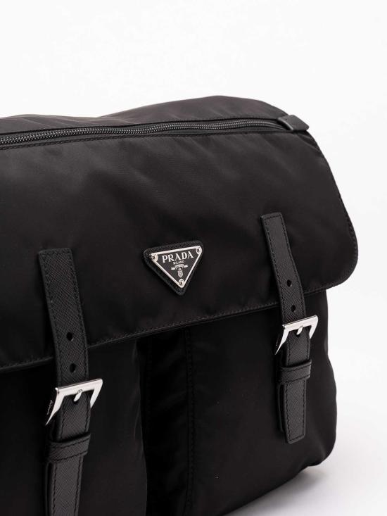 26FW 프라다 리나일론 카프스킨 가죽 메신저백 2VD0722C26VDMOF0002 BLACK - PRADA