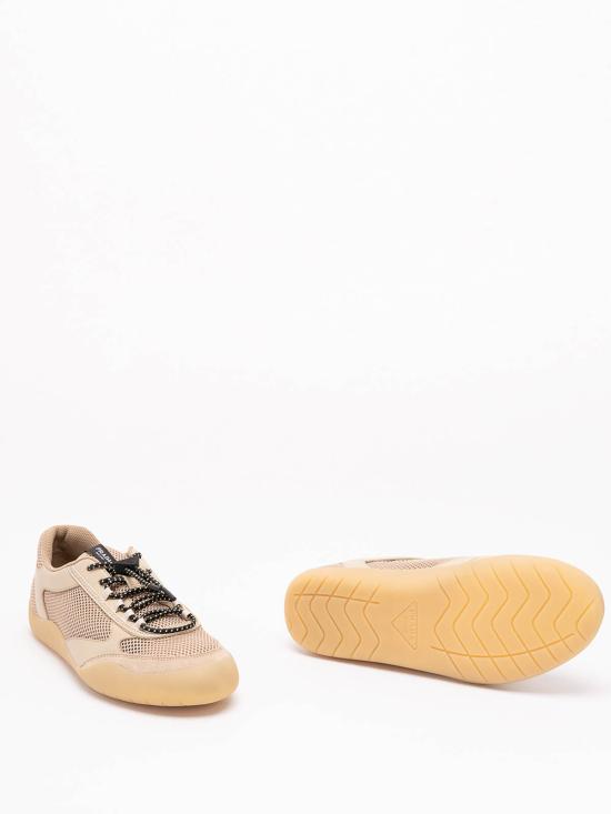 26FW 프라다 스피드락 레더 앤 메쉬 패브릭 스니커즈 2EE4683ZM0FG000F0F24 DARK BEIGE - PRADA