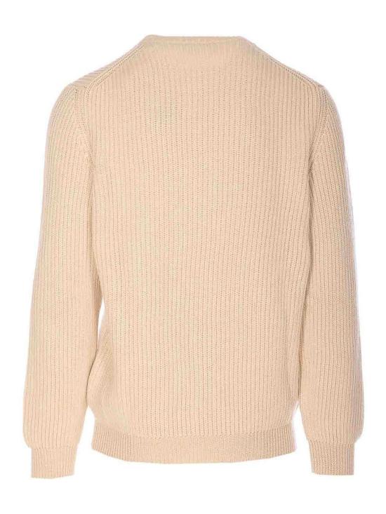 26SS 펜디 맥시 로고 자수 울 리브 니트 스웨터 FZX091AW0CF1J2A BEIGE - FENDI