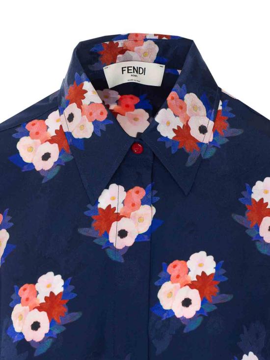 26SS 펜디 실크 셔츠 FS8357AW9HF1W0A BLUE - FENDI