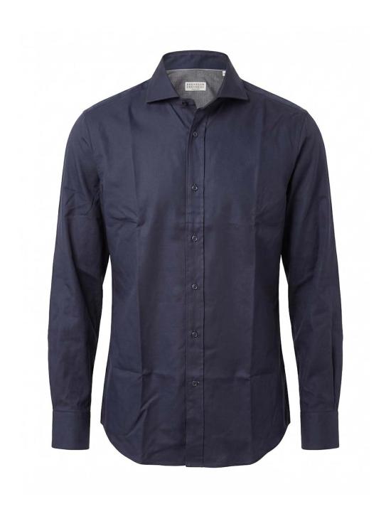 26FW 브루넬로 쿠치넬리 긴팔 셔츠 MW6040627C063 DARK BLUE