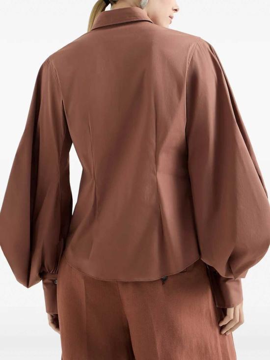 25FW 브루넬로 쿠치넬리 블라우스 M0091NM906C4182 DARK RED - BRUNELLO CUCINELLI
