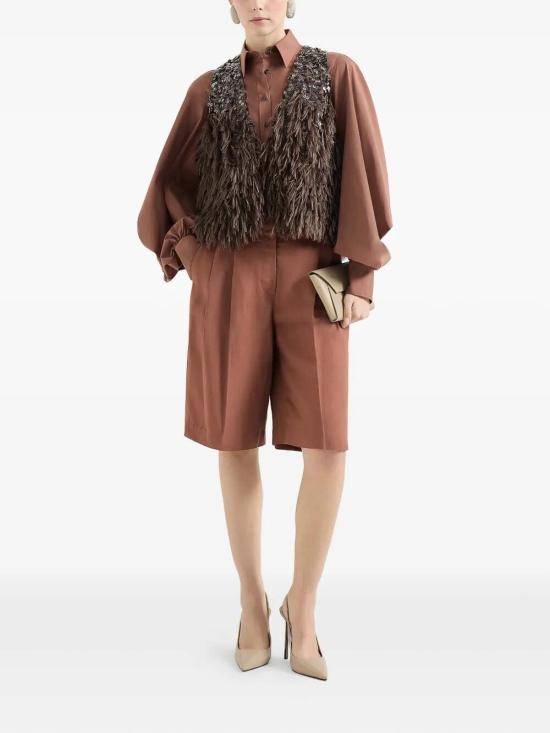 25FW 브루넬로 쿠치넬리 블라우스 M0091NM906C4182 DARK RED - BRUNELLO CUCINELLI