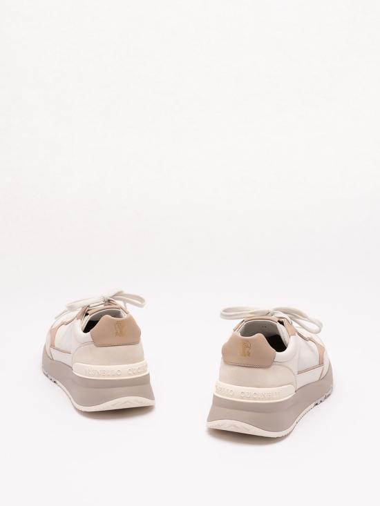 26FW 브루넬로 쿠치넬리 누벅 레더 스웨이드 러닝 스니커즈 MZUSNEO355CTG72 BEIGE - BRUNELLO CUCINELLI