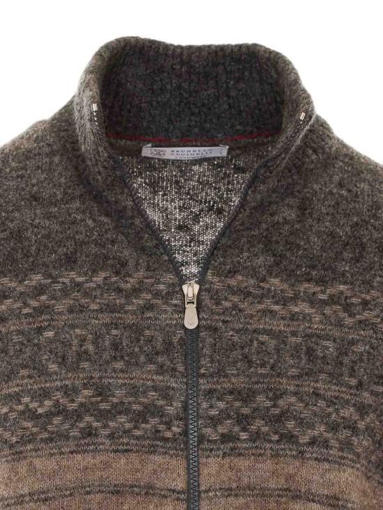 26FW 브루넬로 쿠치넬리 집업 니트 MTF710016CTR58 BROWN - BRUNELLO CUCINELLI