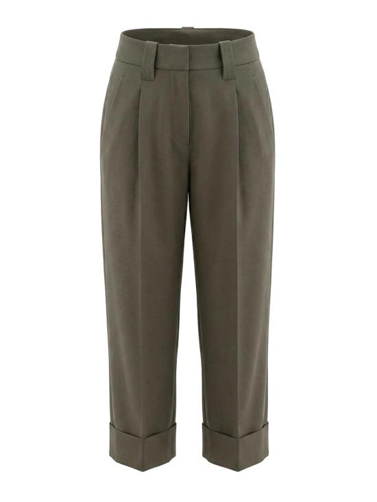 26FW 브루넬로 쿠치넬리 스트레이트 팬츠 MB199P9357C3998 DARK GREEN