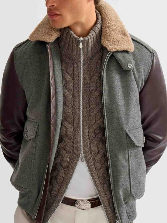 26FW 브루넬로 쿠치넬리 봄버 자켓 MM4006004C4601 GREY - BRUNELLO CUCINELLI
