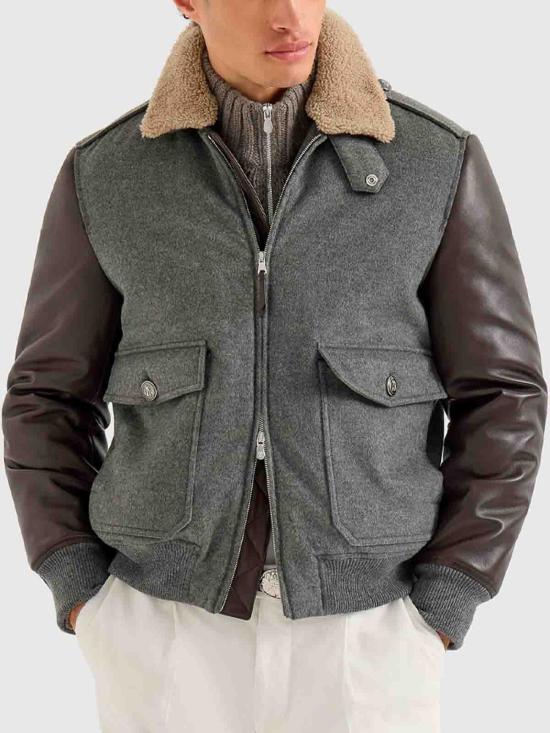 26FW 브루넬로 쿠치넬리 봄버 자켓 MM4006004C4601 GREY - BRUNELLO CUCINELLI