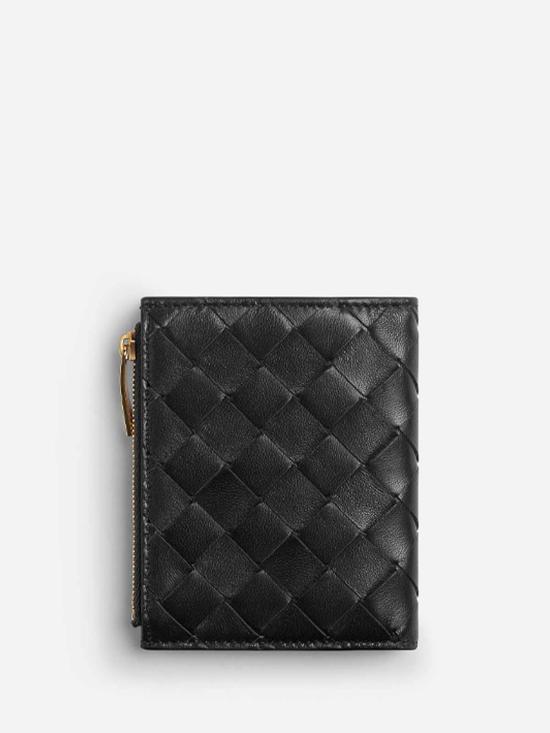 26SS 보테가베네타 인트레치아토 스몰 바이폴드 월렛 742330VCPP38425 BLACK - BOTTEGA VENETA