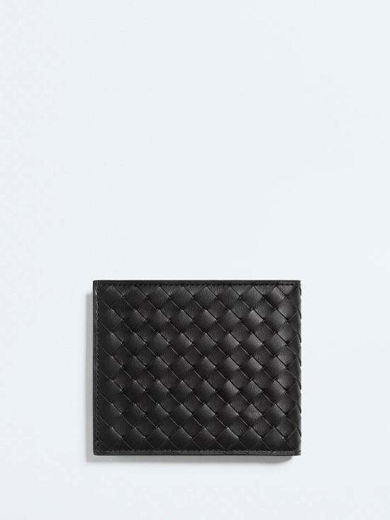 26FW 보테가베네타 인트레치아토 피콜로 바이 폴드 지갑 796966V6PD11263 BLACK - BOTTEGA VENETA