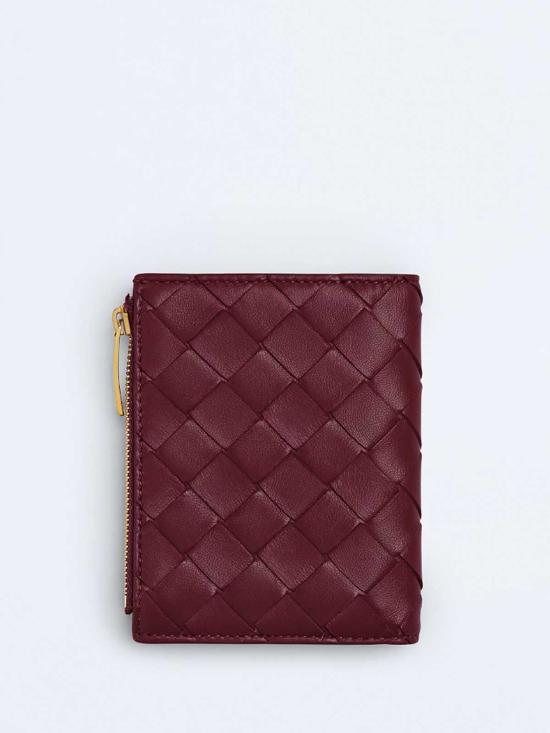26FW 보테가베네타 인트레치아토 스몰 바이폴드 월렛 742330VCPP32247 RED - BOTTEGA VENETA