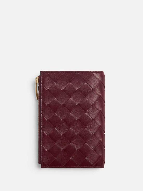 26FW 보테가베네타 인트레치아토 미디움 바이폴드 월렛 749940VCPP22247 BURGUNDY - BOTTEGA VENETA