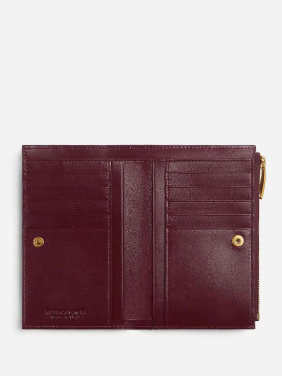 26FW 보테가베네타 인트레치아토 미디움 바이폴드 월렛 749940VCPP22247 BURGUNDY - BOTTEGA VENETA