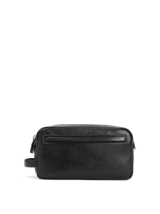  브루넬로 쿠치넬리 더블 지퍼 바케타 레더 뷰티 케이스 MWZIBU334C101 BLACK