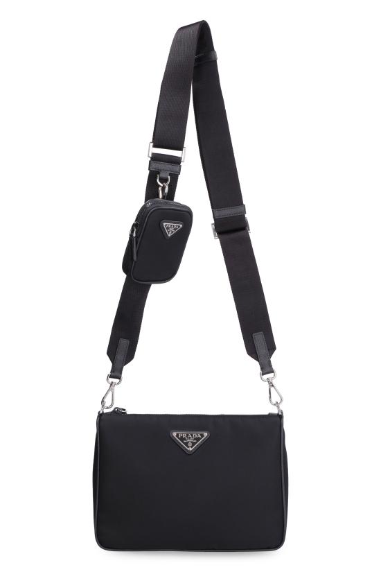 26FW 프라다 리나일론 앤 사피아노 레더 숄더백 2VH113VXOP2DMH F0002 BLACK - PRADA