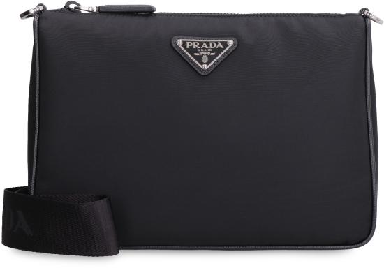 26FW 프라다 리나일론 앤 사피아노 레더 숄더백 2VH113VXOP2DMH F0002 BLACK - PRADA