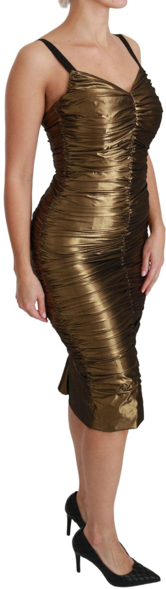 26FW 돌체앤가바나 미디 원피스 9069453312286 GOLD - DOLCE & GABBANA