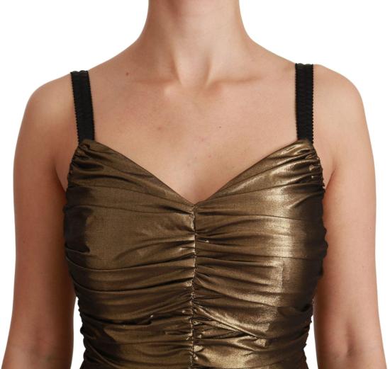 26FW 돌체앤가바나 미디 원피스 9069453312286 GOLD - DOLCE & GABBANA