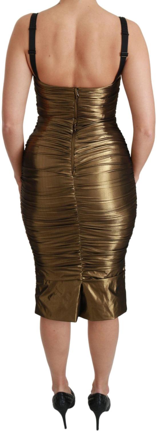 26FW 돌체앤가바나 미디 원피스 9069453312286 GOLD - DOLCE & GABBANA