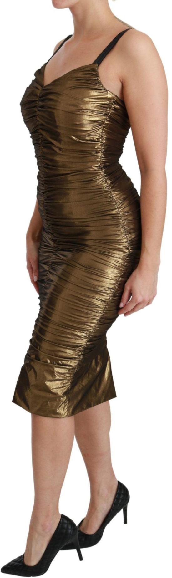 26FW 돌체앤가바나 미디 원피스 9069453312286 GOLD - DOLCE & GABBANA