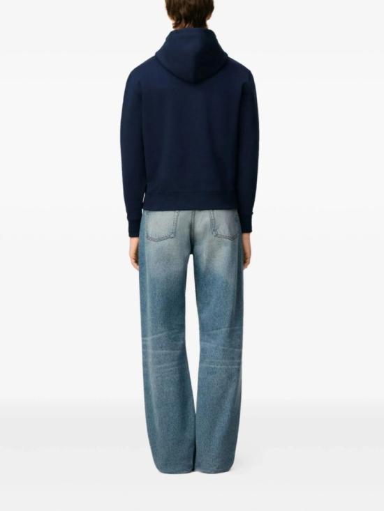 26FW 아미 스몰 하트 로고 루프백 오가닉 코튼 플리스 후드 BFUSW235 730 430 Black - AMI