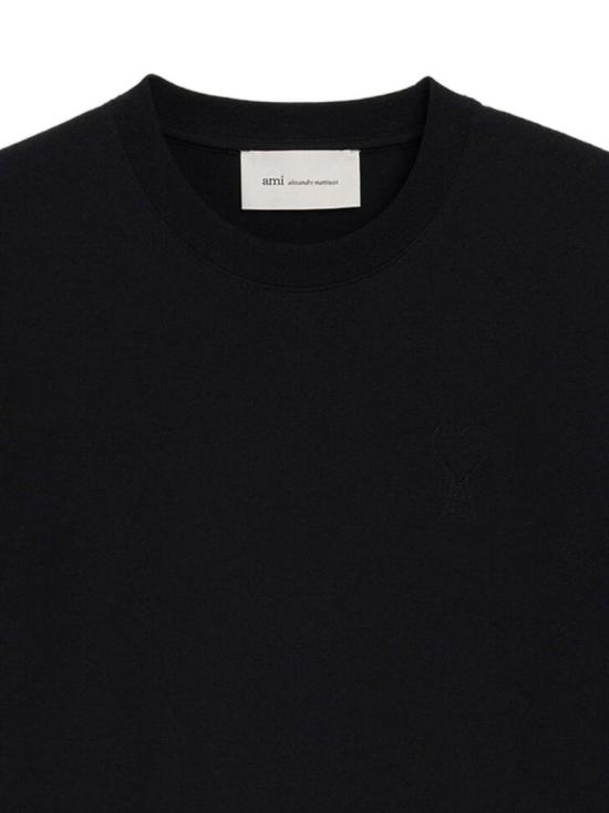 26FW 아미 화이트 코튼 드 하트 엠보스 티셔츠 UTS357 726 001 Black - AMI