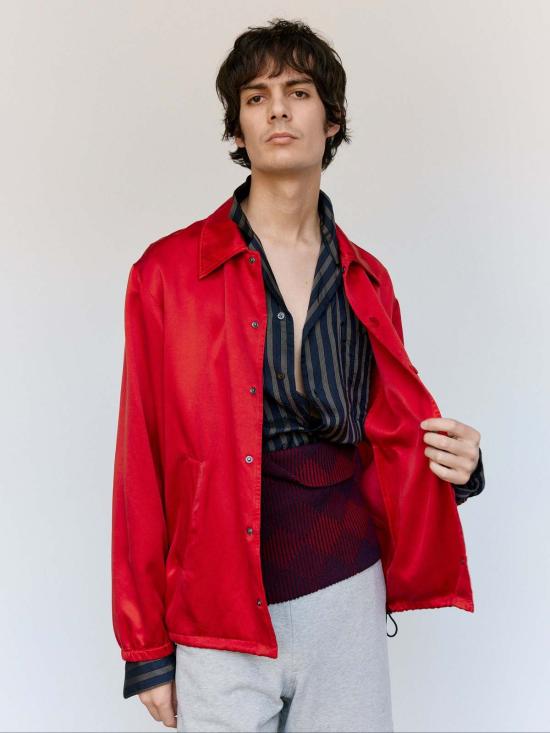  드리스 반 노튼 자켓 Dries Van Noten 레드 보리스 오버다이드 큐프로 재킷 - DRIES VAN NOTEN