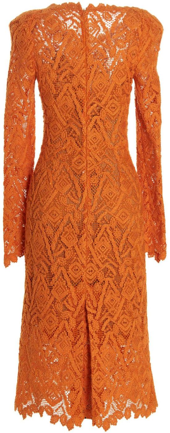 26FW 에르마노 설비노 미디 원피스 10120186528030 ORANGE - ERMANNO SCERVINO