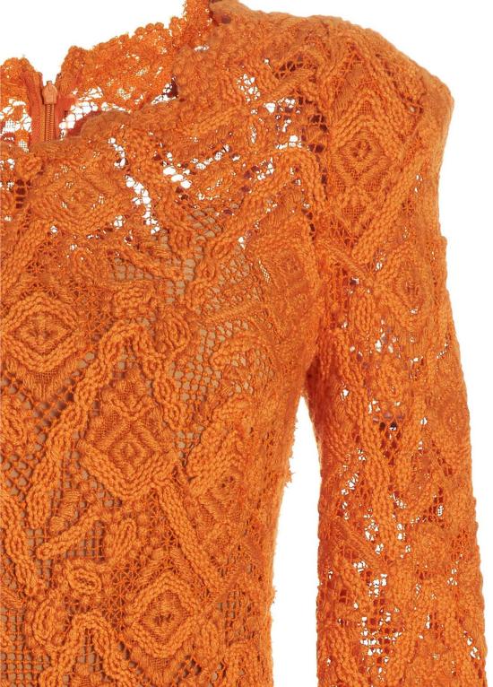 26FW 에르마노 설비노 미디 원피스 10120186528030 ORANGE - ERMANNO SCERVINO