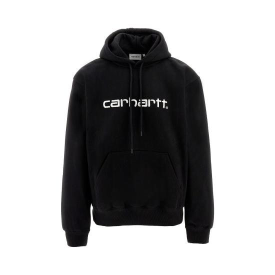 26FW 칼하트 WIP 로고 후드 티셔츠 I030547 Black
