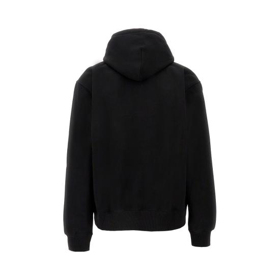 26FW 칼하트 WIP 로고 후드 티셔츠 I030547 Black - CARHARTT WIP