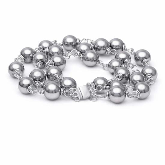  리젝티드 하츠 클럽 팔찌 라 프린세사 헤마타이트 와이어 랩 브레이슬릿 실버